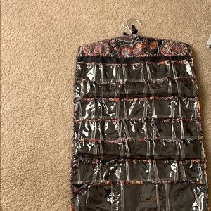Hanging double sided jewelry holder